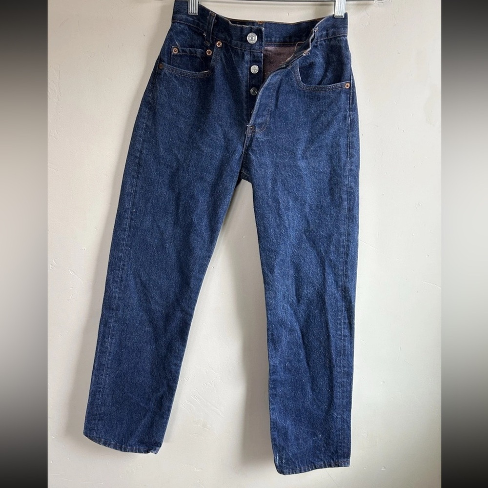Vintage Levis 701 Jeans USA 80s High Rise Button Fly 25x30 Womens XS 25 Waist